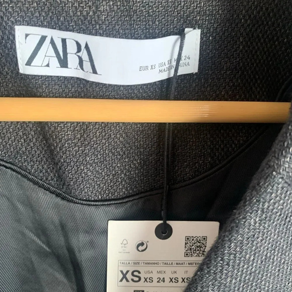 NEW Zara Linen blend Gray With Pockets Light Coat - Picture 7 of 7